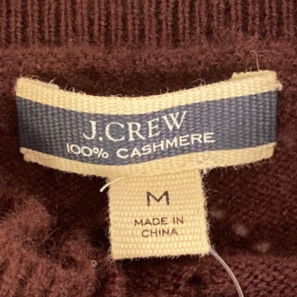 J.Crew 100% Cashmere Sweater - Ruffle Trim, Plum, Size M, NWT - Picture 1 of 6